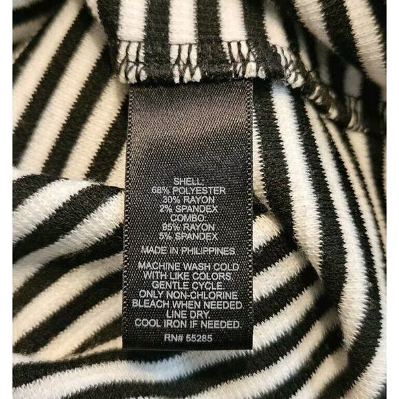Express Womens Size 0 Striped Black White Cap Sleeves Full Back Zip Closure - Picture 6 of 6
